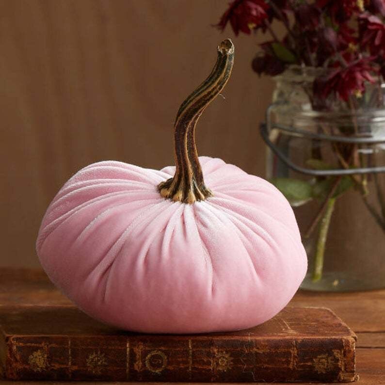 Jesienne Ozdoby-calabaza de terciopelo hecha a mano, decoración de calabaza, calabaza de peluche Súper suave, dekoración exquisita, herbist, citroille, artificial, 1 ud.: E