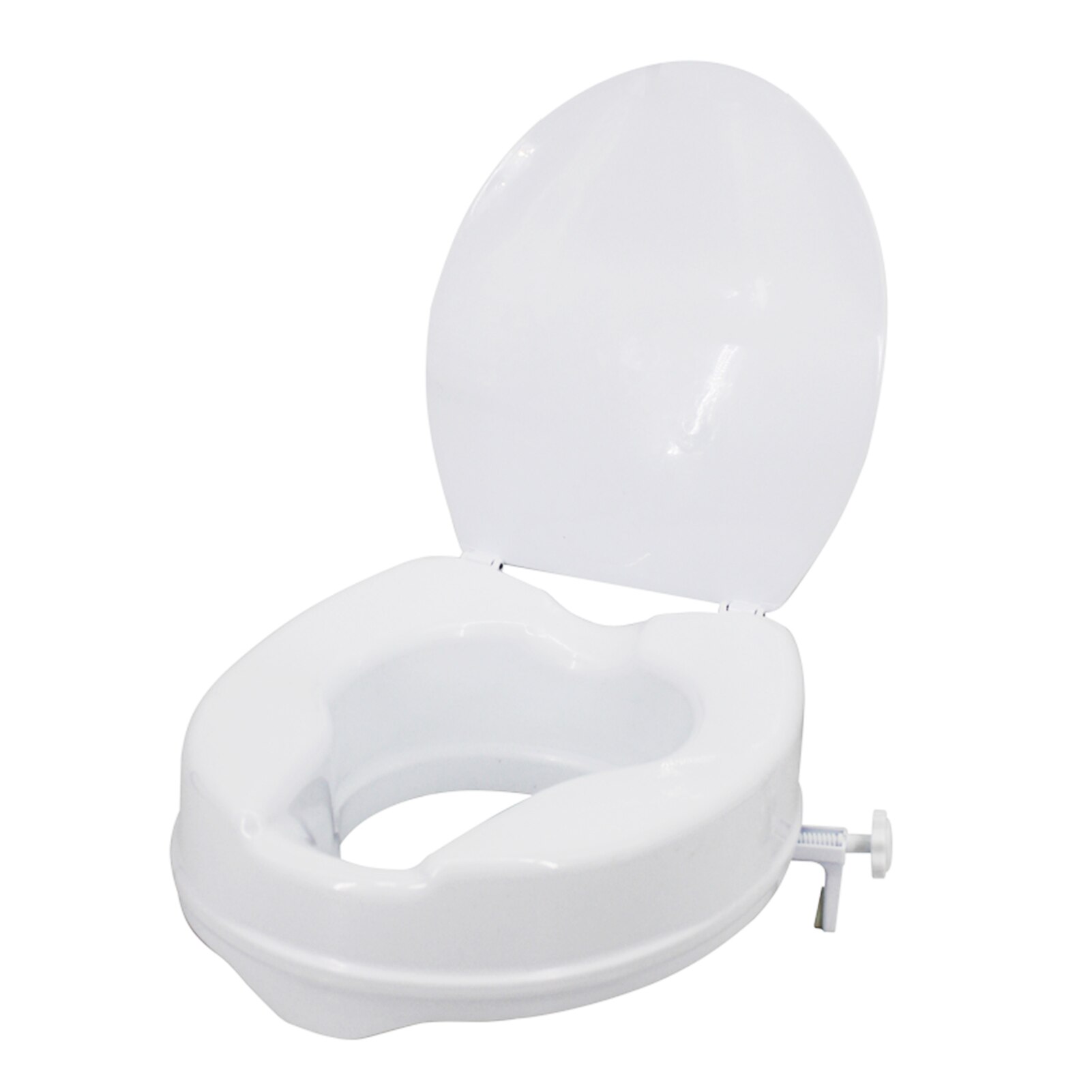 2/4/6In Raised Toilet Seat Heavy Duty Elevated Toilet Seat with Tightening Clamps Raised Toilet Seats for Most Elongated Toilets: 4in with Lid