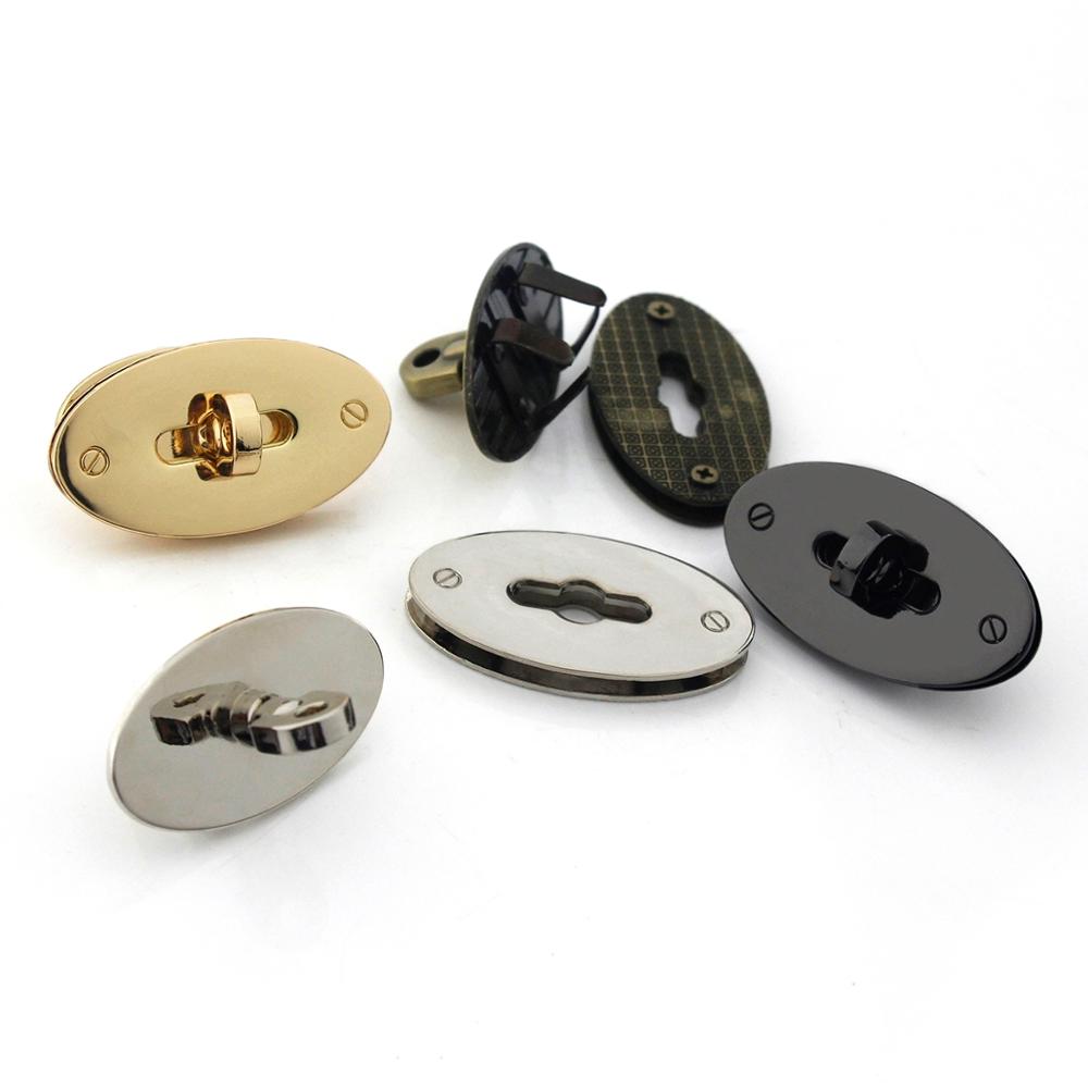 1Pcs Metalen Ovale Vorm Zak Turn Lock Twist Lock Sluiting Lederen Craft Vrouwen Handtas Schoudertas Purse Diy hardware