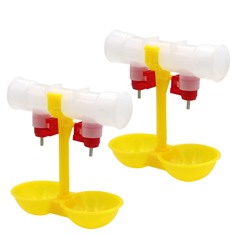 5/8/12Pcs Chicken Drinking Fountain Double Nipple Drinker Hanging Cups Chicken Feeder Farming Equipments Quail Feeders