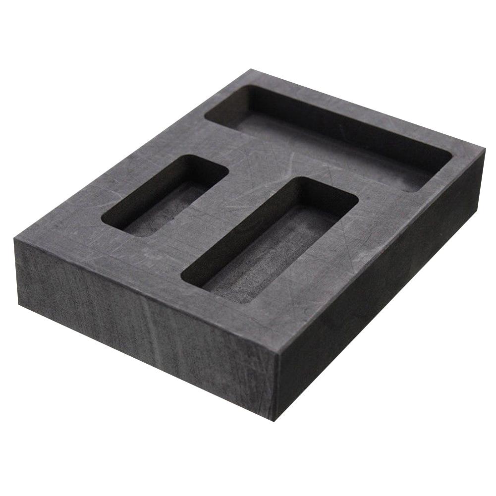 Grote Graphite Casting Baarvorm Voor Goud Zilver Koper Smelten Casting Raffinage Schroot Bar Smeltkroes Tool Onderdelen: 3 holes