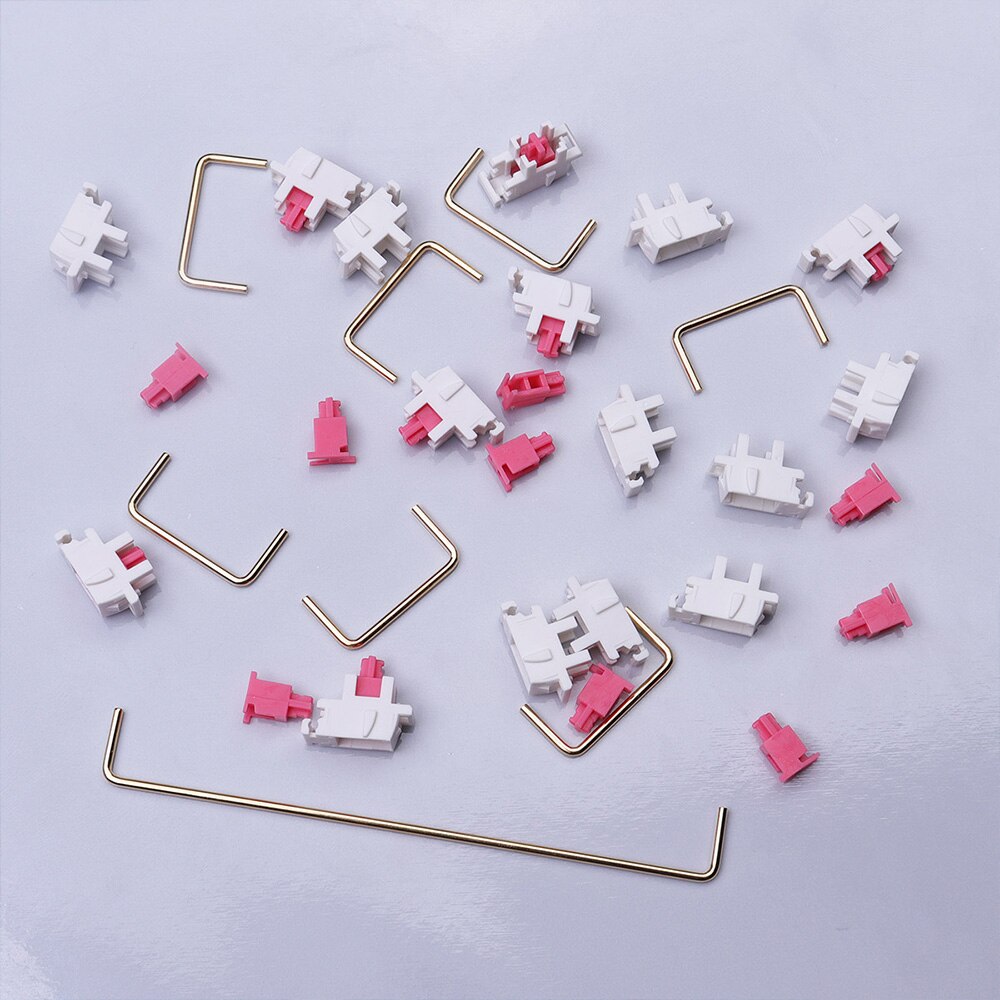 Panda Pink Gold Plated Plate Mounted Mechanical Keyboard Stabilizer PCB Case 6.25u 2u Modifier Button Stabilizer