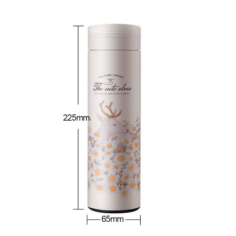 Termo de acero inoxidable de 500ML para infusiones, taza de té con termo de viaje, vaso de café, botella de agua aislada, 304: Beige