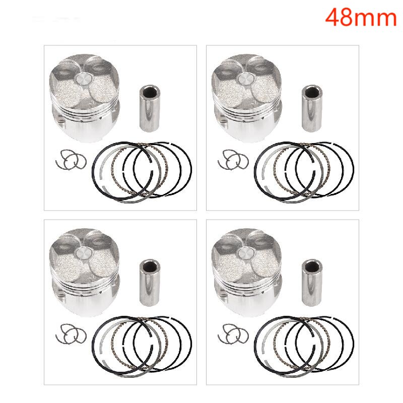 Kit de pistón y anillo de motor para motocicleta Yamaha, Kit de pistón y anillo de 48mm, 48,25mm, 48,5mm, STD + 25 + 50 + 0,25 + 0,5 para Yamaha FZ250 FZR250R FZR250 FZ FZR 250 1HX: 4 Sets 48mm