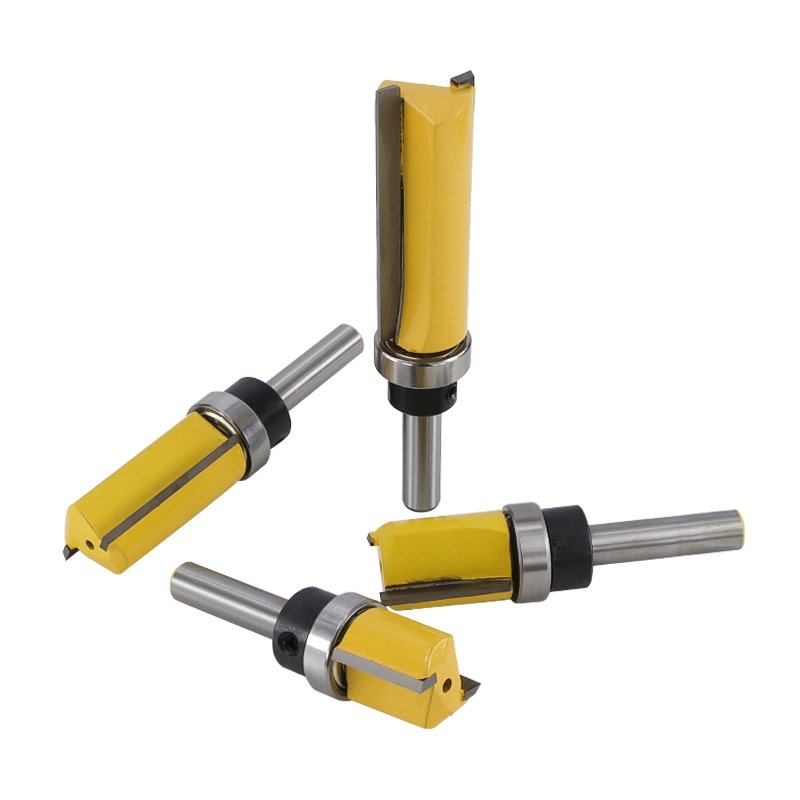 Xcan 1pc 8mm skaft flush trim skabelon fræser bit lige slids fræser hårdmetal endefræser træbearbejdning fræser bits
