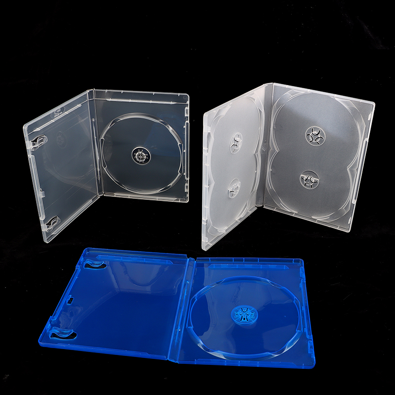 1pc plástico único/duplo/3/4 peças discos cd jogo caso capa engrossado cd dvd disco caixa de armazenamento protetora organizador