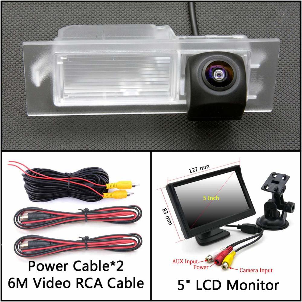 Cámara de visión trasera inversa HD de 175 grados para Fiat Tipo/Egea Monitor de aparcamiento visión nocturna impermeable: Cam Add 5 inch LCD