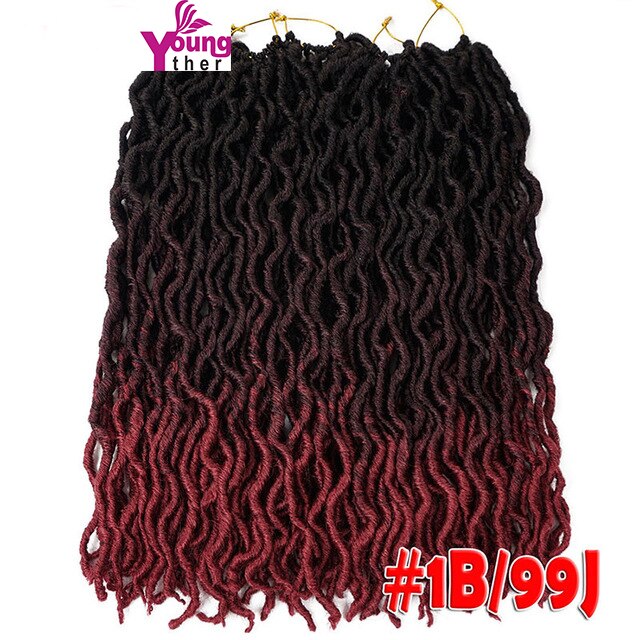 Ombre Curly Faux Locs Crochet Hair Synthetic Kanekalon Dread Locs 20 Inch Senegalese Twist Hair Extensions 24 Strands for Women: T99J