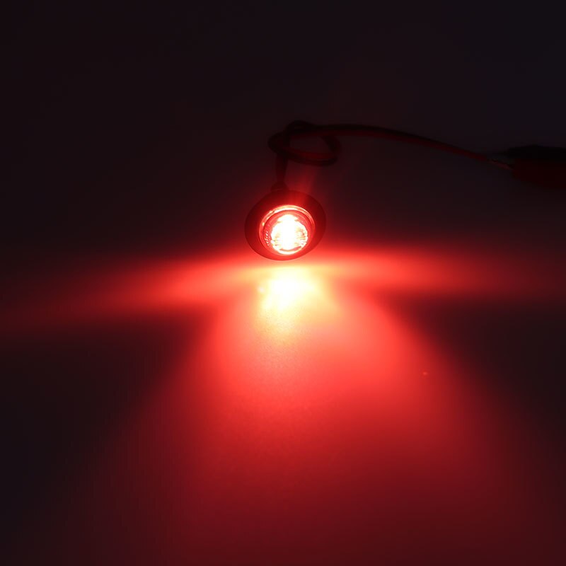 Luces de señalización laterales cromadas para remolque, lámpara de bala resistente al agua, redonda, roja, 10 piezas, 24V, 3LED, 3/4 pulgadas, para camiones y tractores