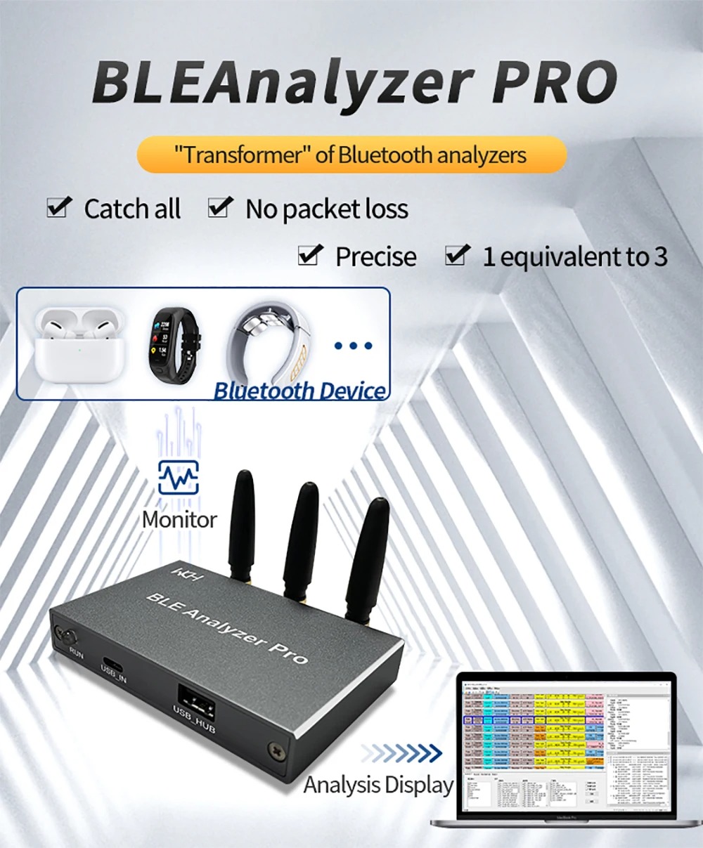 Wch Ble-Analyzerpro Bluetooth Analyzer Packet Capture Tool Ondersteuning Ble4.0/4.1/4.2/5.0/5.2