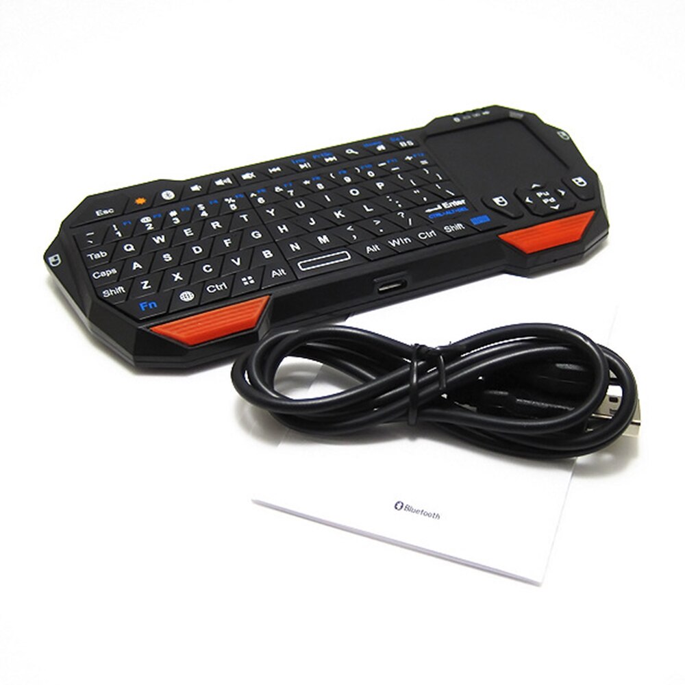Trådløst tastatur bluetooth tastatur med touchpad til smart telefon projektor tablet pc spil konsol 450 li- ion batteri bærbar