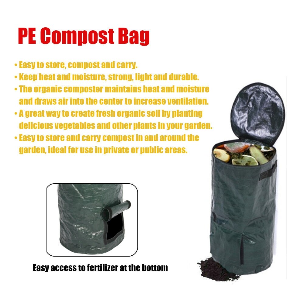 Bolsa de abono orgánico para fruta, cocina, recolección de residuos de fermentación, almacenamiento, Compost, cultivo de verduras, herramienta de jardín