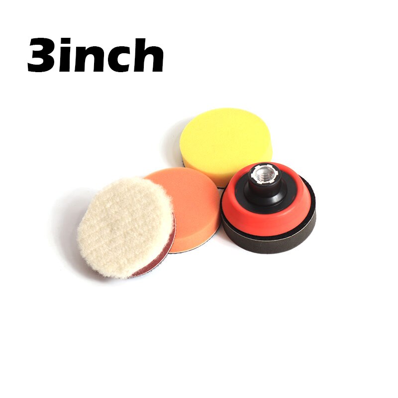 Drill Polishing Kit Buffing Polish Pad 1 2 or 3 Inch Include Red M14 Tray Detail Waxing Sponge Car Buffer Polisher for Polish: Silver