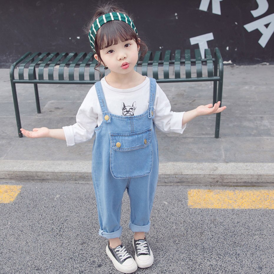 Meisjes bretels broek lente herfst peuter jumpsuit overalls baby meisjes denim broek baby jongen overall broek voor kinderkleding