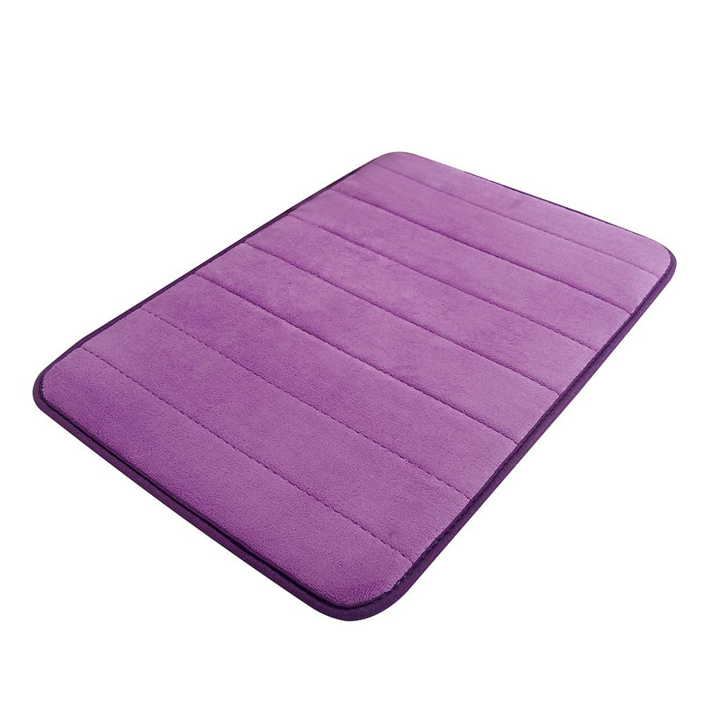40-60cm Water Absorption Rug Bathroom Mat Shaggy Memory Foam Bath Mat Set kitchen Door Floor Mat Carpet For Toilet Non Slip L*5: Purple 