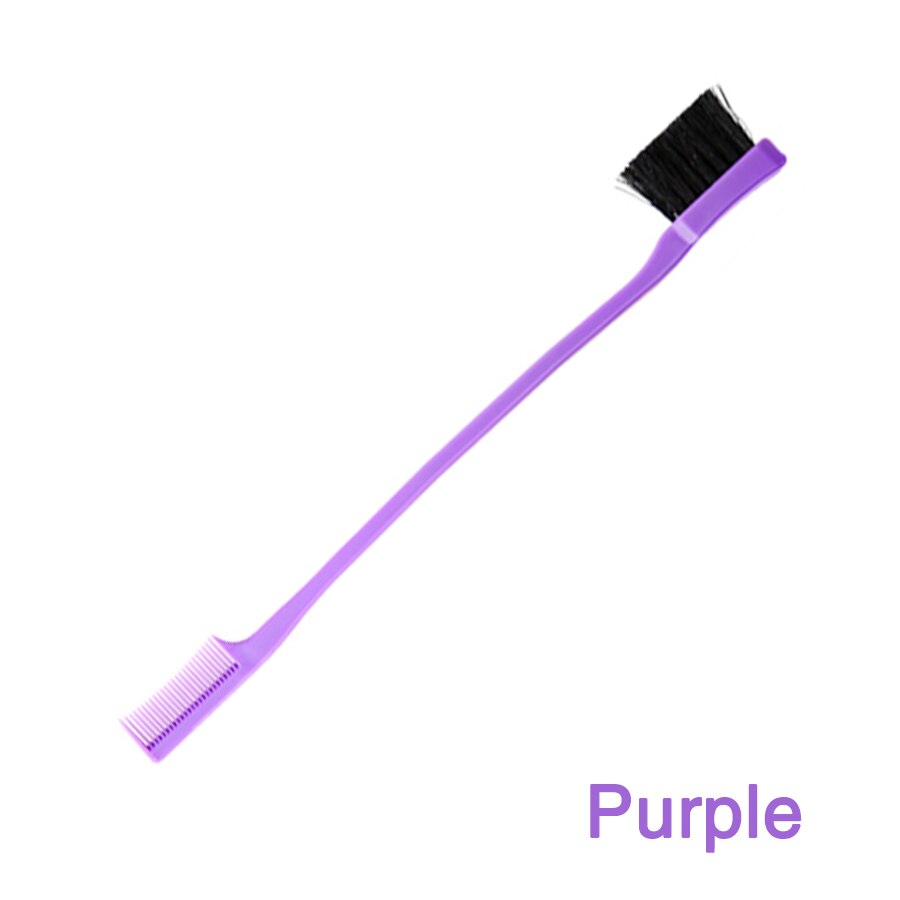 Alileader Dubbelzijdig Wenkbrauw Borstel Kam Rand Controle Borstel Kam Haar Gel Glad Natuurlijke Look Kiezen Makeup Tools: purple