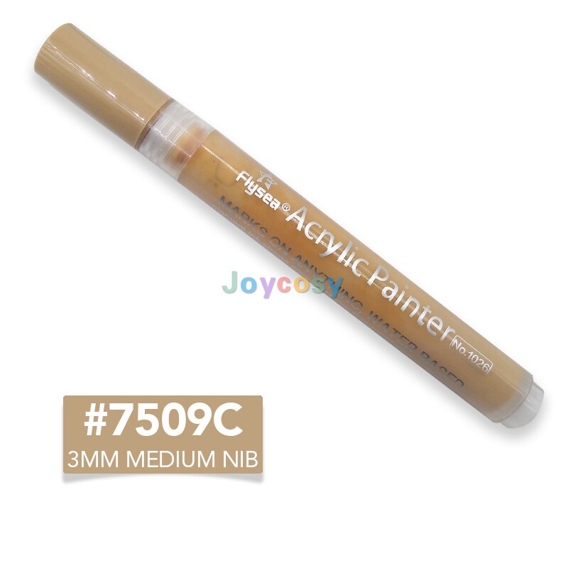 FLYSEA Acryl Farbe Marker Stifte, Haut Tonne Farben, 3mm Spitze, Prämie Wasserdicht dauerhaft Farbe Kunst Marker Kuli: 7509C 5Stck(1 viel)