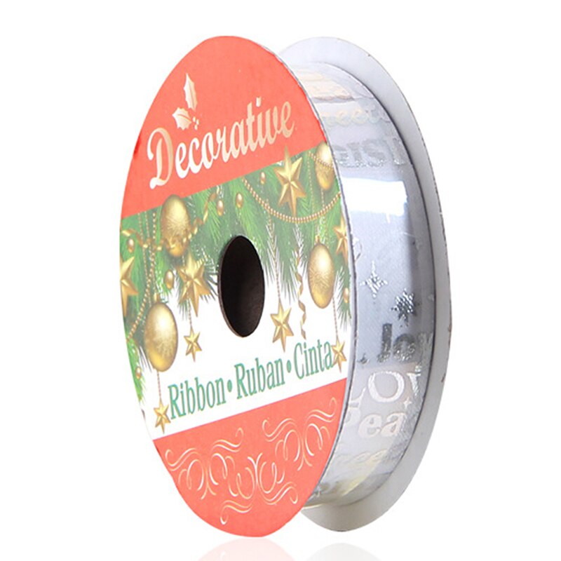 Verpakkingslint kerstboom strik boeket verpakkingslint bedrukking doek kerstversiering lint: Zilver / 1.6cm