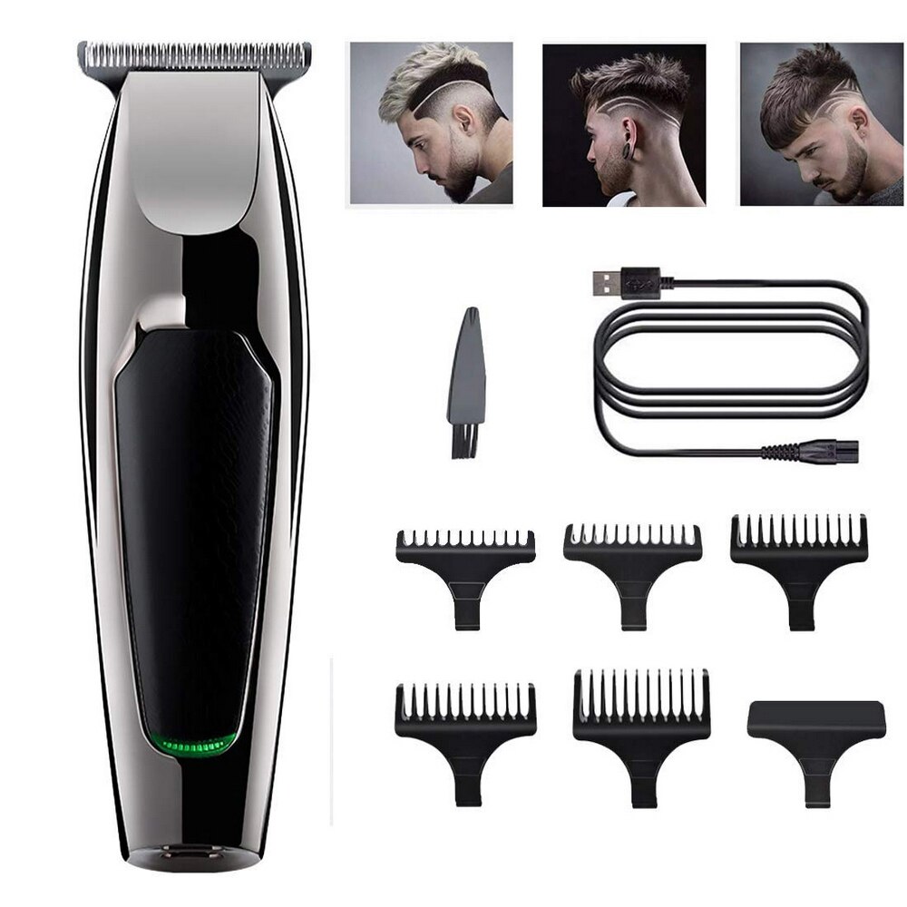 Hjemme elektrisk hårklipper olie hovedklipper barberhoved gravering skaldet hår klipper herre skæg trimningsvinkel
