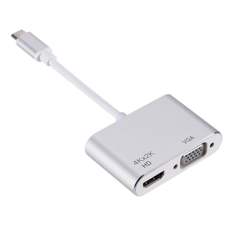 Type Usb-c To HDMI+VGA Same Screen 4K Small Screen To Large Screen Converter USB3.1 TO HDMI VGA
