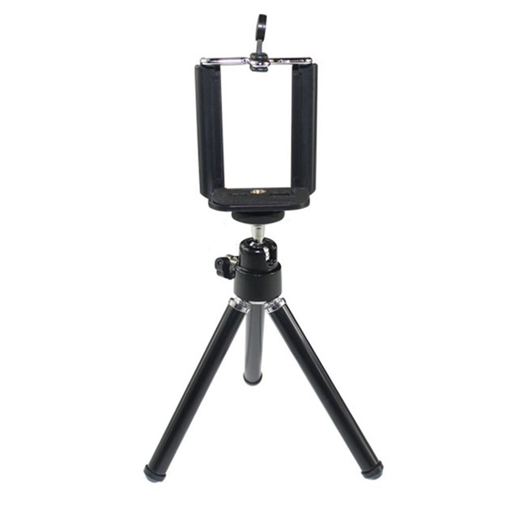 Draagbare Statief Camera Mini Statief Micro Enkele Camera Mobiele Foto Live Stand Aluminium Camera Mini Desktop Statief: Black