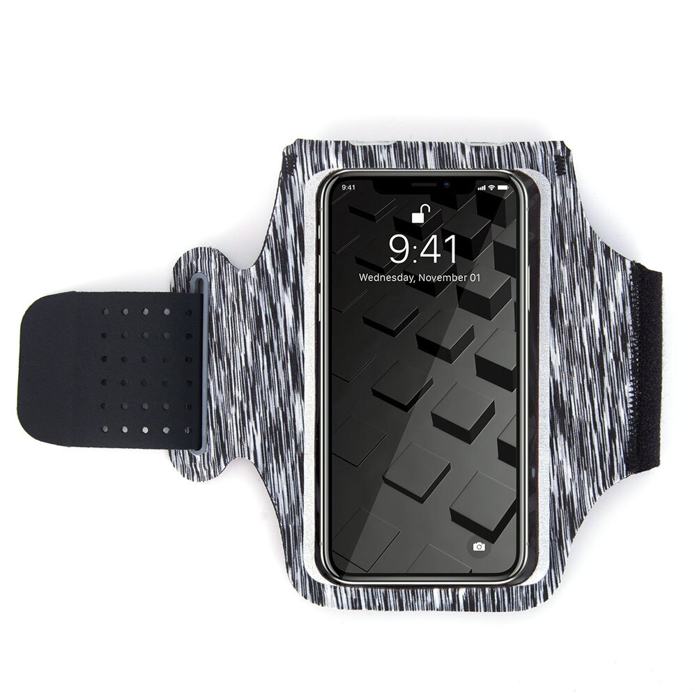 Bolsas para teléfono móvil, bolsa para el brazo para deportes al aire libre, para iPhone 11 Pro XR XS en la mano, funda para el brazalete deportivo para correr, resistente al agua: Lycra Grey