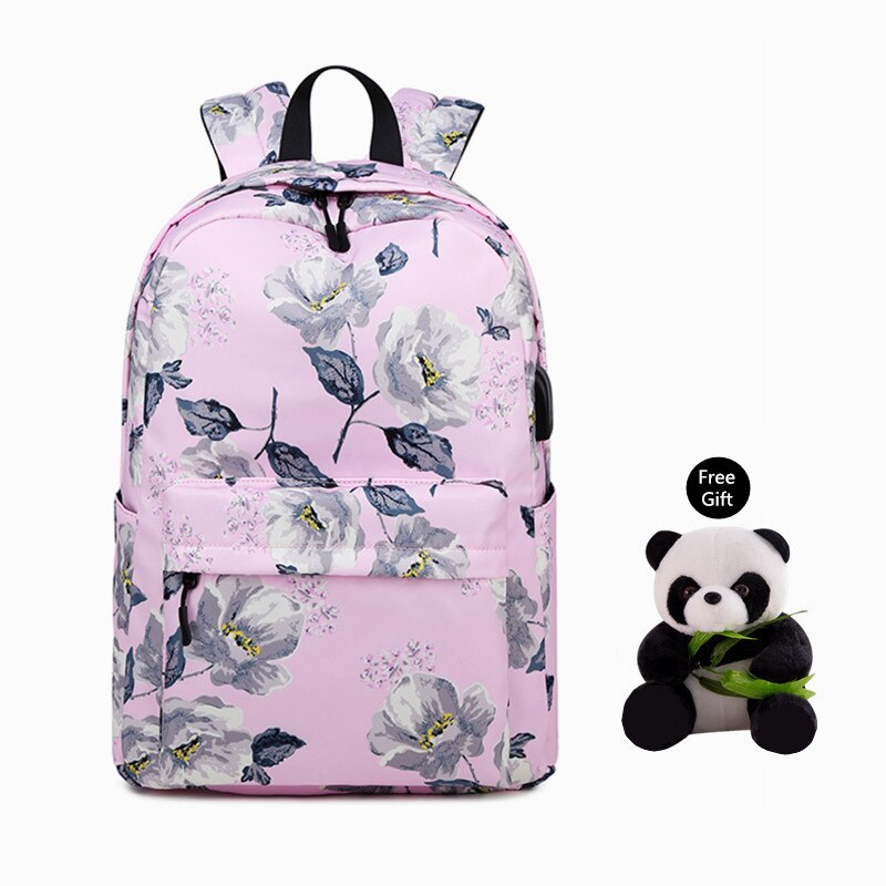 Fengdong delle ragazze sacchetti di scuola dei bambini di scuola dello zaino regalo del bambino fiore nero zaino impermeabile zaini per le ragazze adolescenti