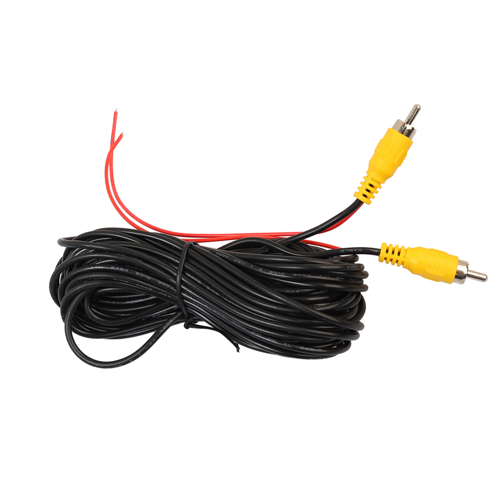 5/1PCS RCA Car Audio Cable Weatherproof RCA Male To Male Camera View Rear Video Cable with Detection Wire Auto Accessories: WHITE