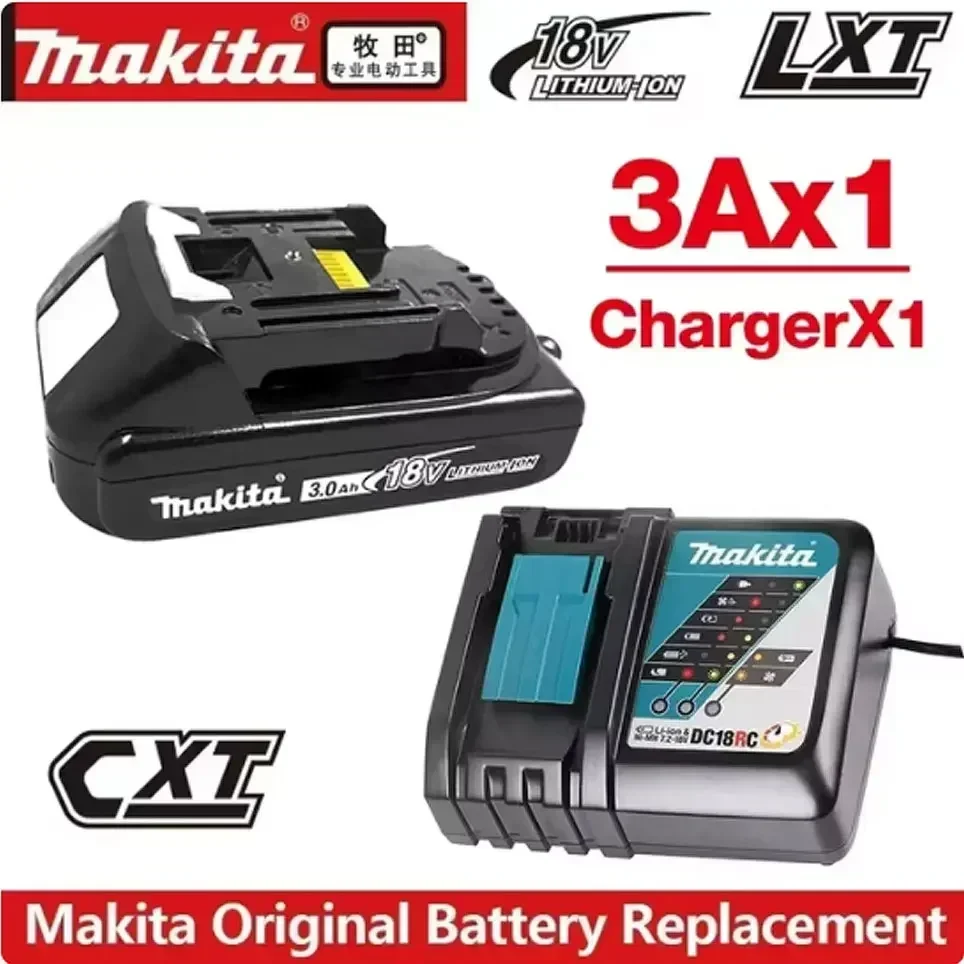 Originele Makita 6Ah/3Ah/Makita 18V Batterij BL1830B BL1850B BL1850 BL1840 BL1860 BL1815 Vervangende Lithium Batterij: Zilver