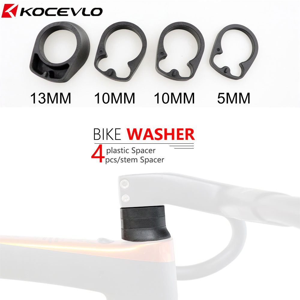 KOCEVLO-Juego de espaciadores de vástago de bicicleta de carretera, 4 Uds., para horquilla de 1-1/8(28,6mm), manillar integrado, accesorios de arandela de auriculares