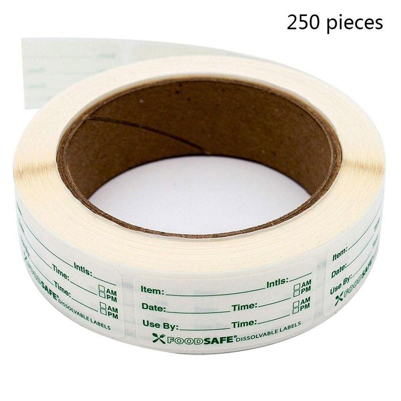 1 Roll Of 250 Pcs Food Labeling Stickers Self-Adhesive Refrigerator Paper Labels Food Storage Removable Freezer Sticker X2T1: Default Title
