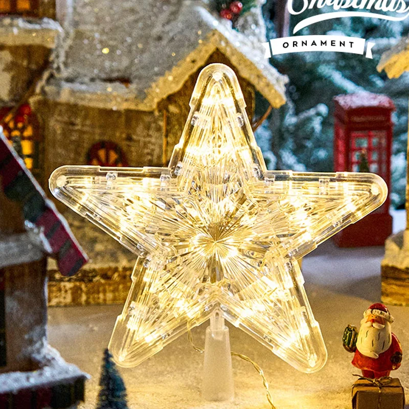 Weihnachten Stern LED Nachtlicht Weihnachtsbaum oben fünfzackigen Stern Lampe Hochzeit Party Garten Weihnachten Dekoration Leuchtende Lieferungen
