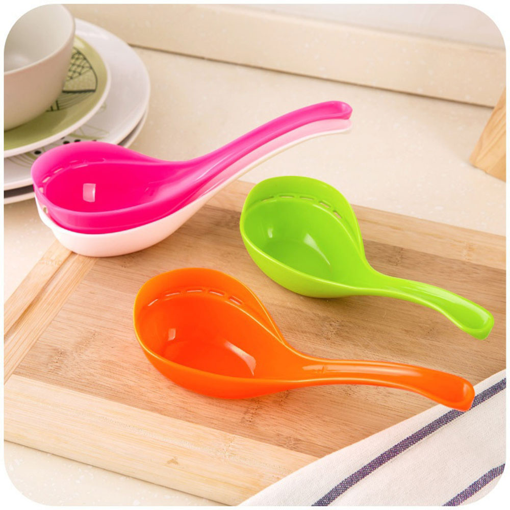 1 Pc Pot Spoon Dual-purpose Side Leakage Plastic Drain Spoon Home Noodles Colander Home Kitchen Supplies