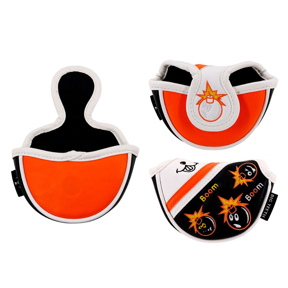 Golf Putter Cover Half Mallet Mini Small Golf Headcover Club Head Protector Magnetic Closure Leather