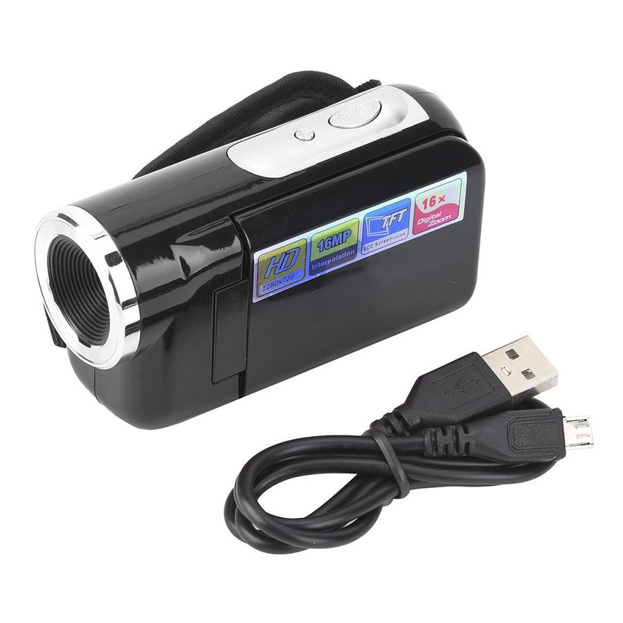 vlog camera Portable Children Kid 16X HD Digital Video Camera Camcorder with TFT LCD Sceen Digital Camcorder: Black