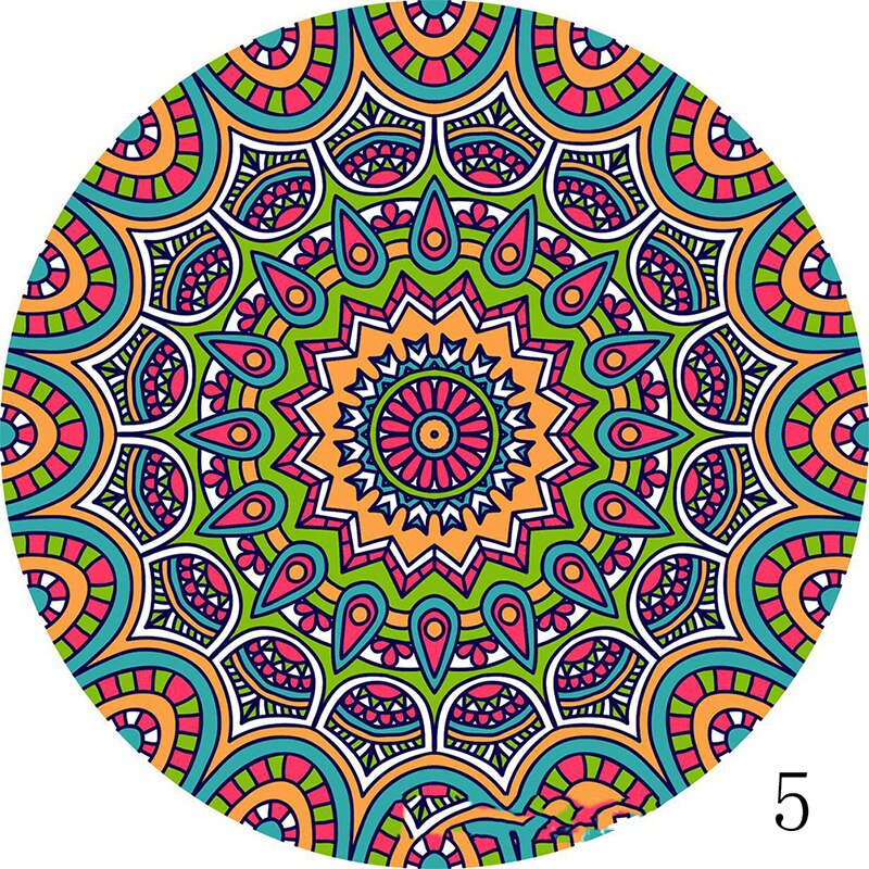 Nuevos posavasos redondos de cerámica para cocina, posavasos aislantes antideslizantes con estampado de flores de Mandala, suministros de boda: Amarillo