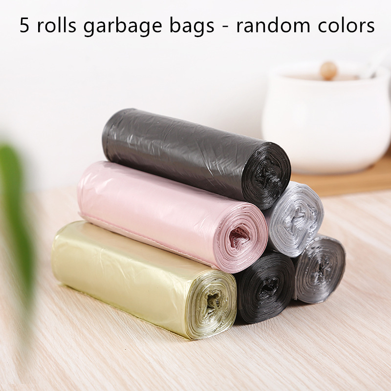 Cozinha dobrável lata de lixo carro reciclar bin lixo bin cozinha caixote do lixo lixo bin lixo lata de lixo para cozinha: 5 rolls random color