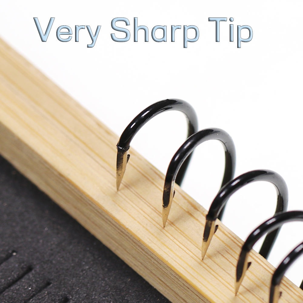 Jigeecarp-anzuelos de pesca de carpa de acero al carbono, anzuelos de pesca fuertes, tamaño 1 #-10 #, para pesca de carpa, 1 paquete