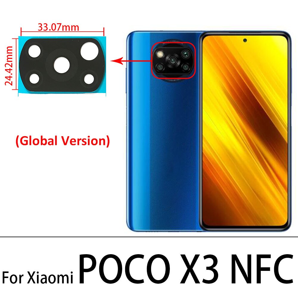 Rear Back Camera Glass Lens For Xiaomi Mi A2 Lite A1 A3 8 9 10 Ultra 11 Lite 10T Pro Poco F3 Poco X3 Pro Camera Glass Lens: Poco X3 NFC