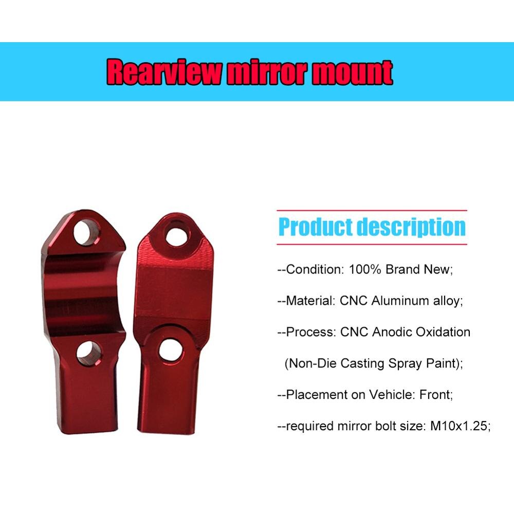 1Pc 10Mm Motorcycle Handle Bar Mirror Mount Houder Bracket Mount Adapter Klem Aluminium Stuur