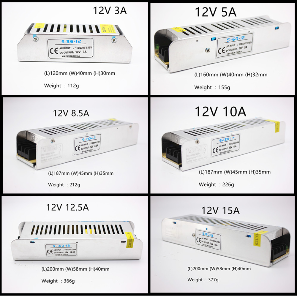 Adaptateur Alimentation 12V 30A Universel Régulé - Pour LED, Éclairage, Etc. - Neuf