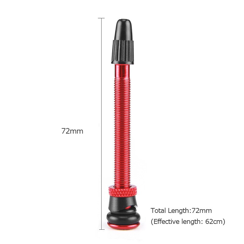 Ein Stück 72 MM/58 MM Fahrrad Vakuum Reifen Düse Fahrrad Vakuum Reifen schlauchlos Presta Ventil Erweiterung Aluminium Legierung: 72cm rot