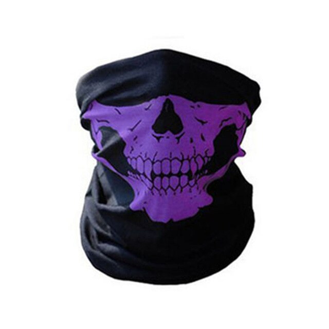 Skelet Skull Bandana Ski Skull Halloween Hals Half Gezichtsmasker Fietsen Ghost Sjaal Nek Bandana Ski Sport Wandelen Sjaals: Purple