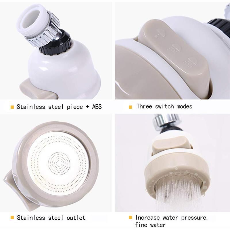 360 Rotate Swivel Faucet Kitchen 3 Modes Adjustable Booster Supercharged Sprinkler Tap Diffuser Aerator Super Water Saving