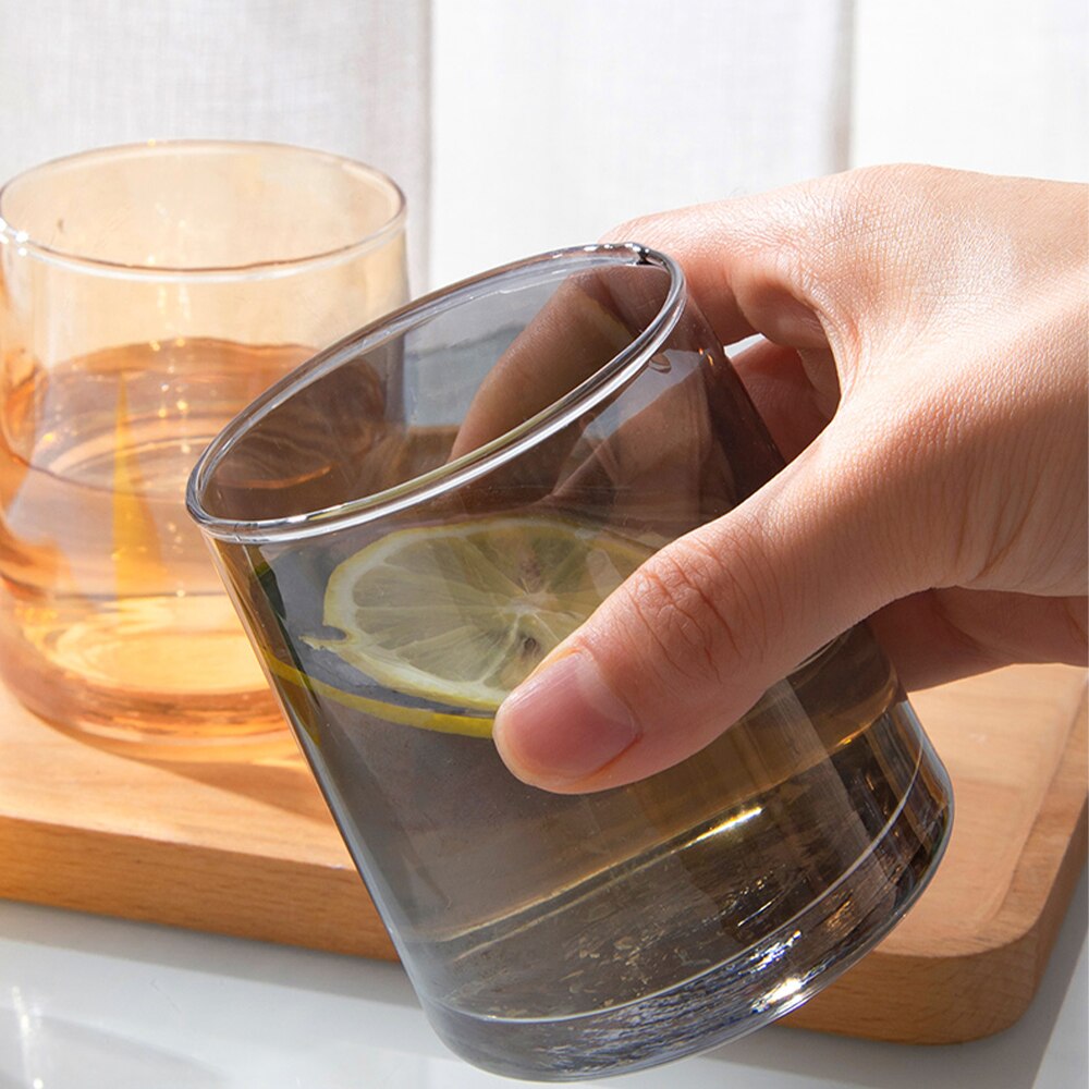 Whiskey Glass, Kitchen Heavyweight Water Glass,Ins Wind ,6 Colour, Water Cup, Juice Glass ,Wine Glass ,Drinking Cup