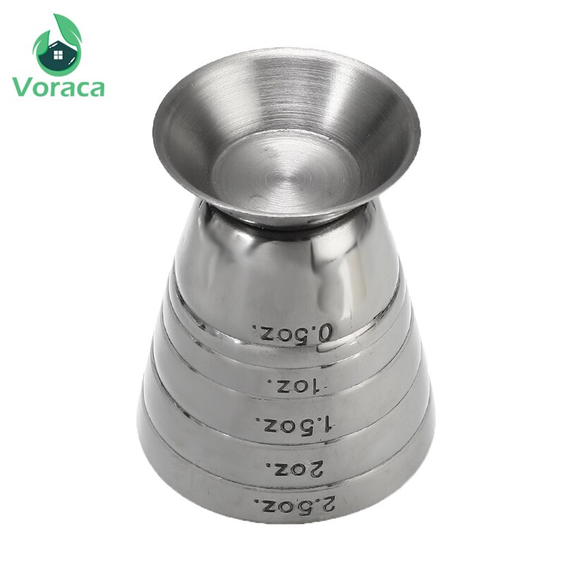 Taza de medida de acero inoxidable 75ml 3 en 1 coctel Tools Bar Jigger Cup w/ml/oz Tbsp unidad de medida para barras para hacer bebidas mezcladas