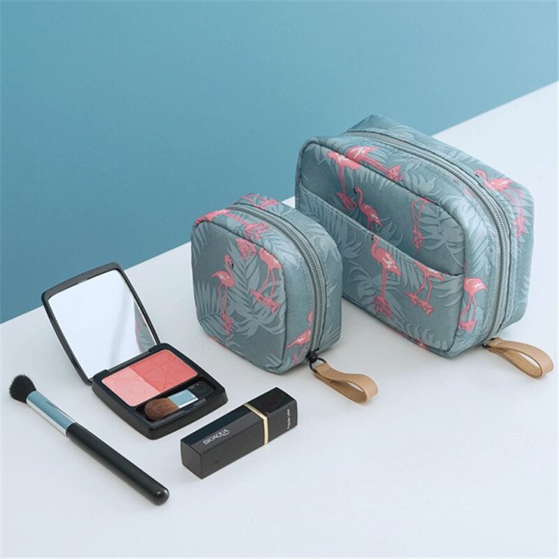 1 pc Mini Solid Color Flamingo Cosmetic Bag Cactus Travel Toiletry Storage Bag Beauty Makeup Bag Cosmetic Bag Organizer