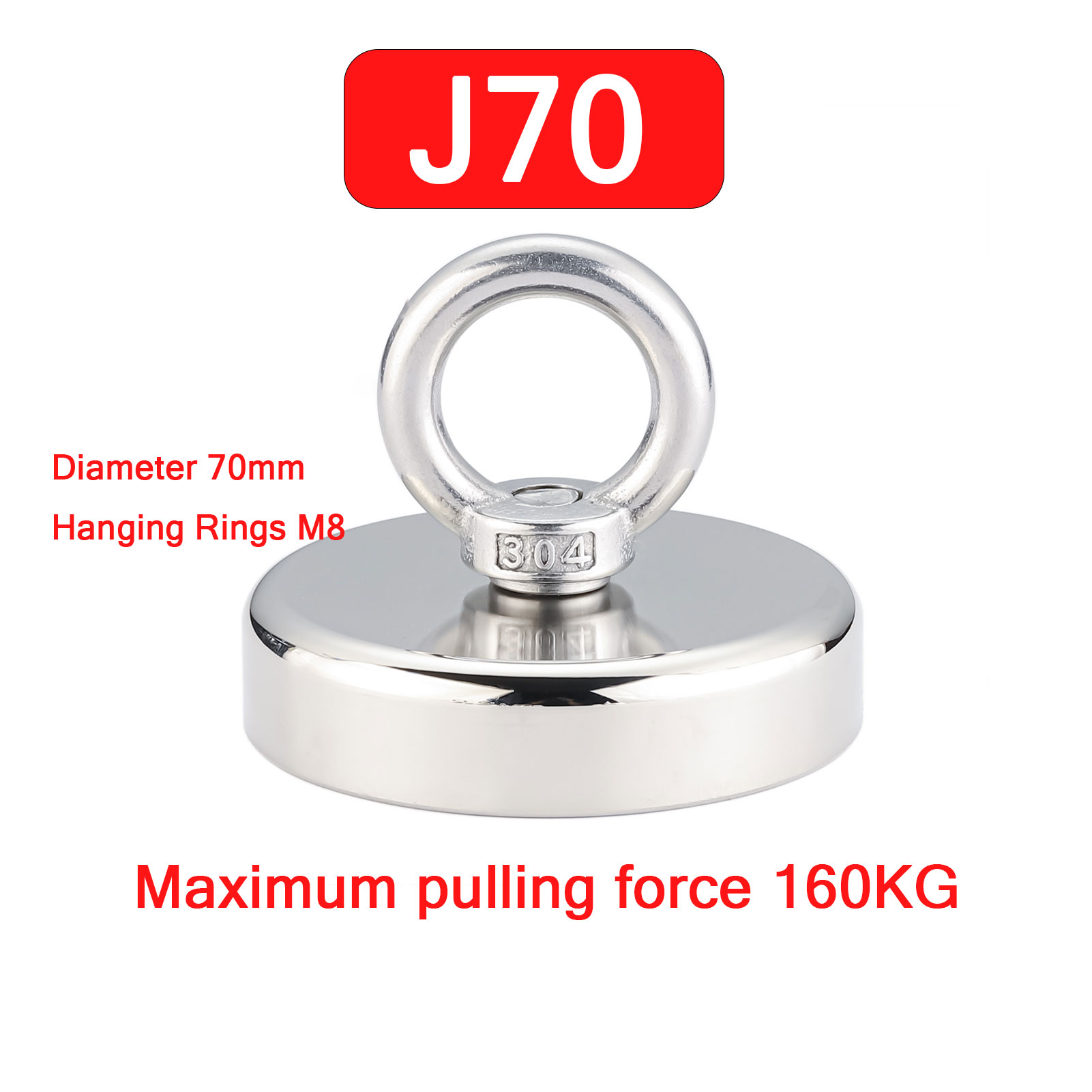 Super Strong Neodymium Fishing Magnets, POT Magnet with Countersunk Hole Eyebolt for Retrieving in River and Magnetic Fishing: Yellow