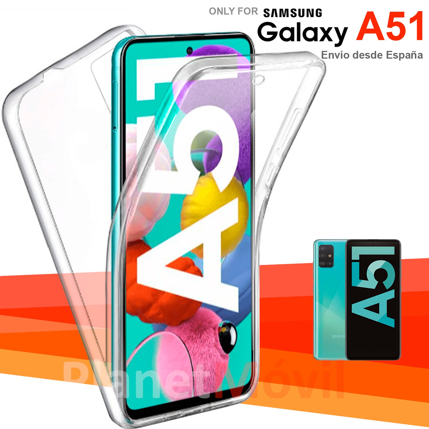 Compatibel Con Samsung Galaxy A51 Funda Doble Cara 360 Grados Completa Delantera + Trasera Carcasa Integrale Antigolpes