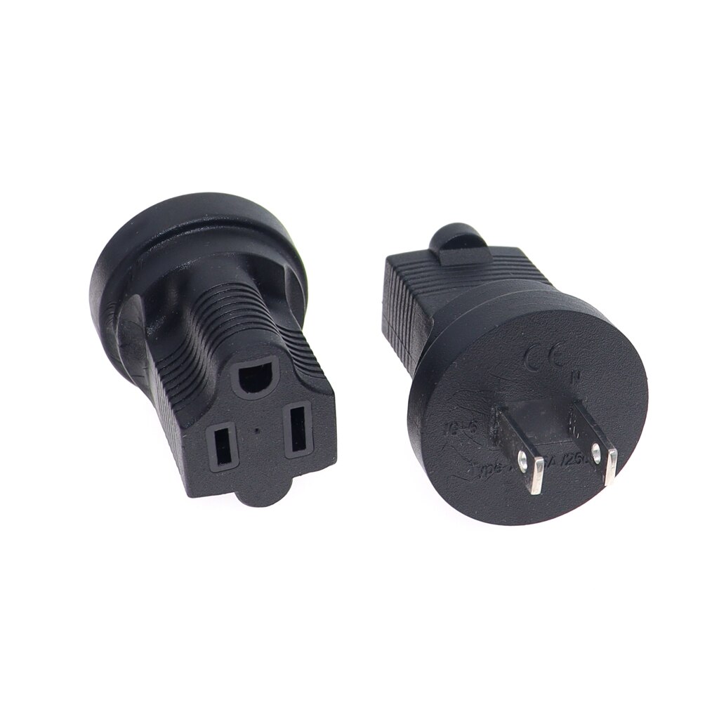 Japan, Philippines Travel Power Adapter, USA NEMA 5-15R Receptacle To American 2 prong flat pin Power Converter